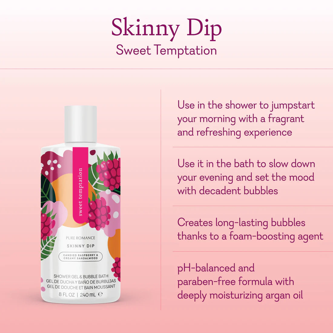 Skinny dip- Shower gel con Feromonas/ Sweet Temptation