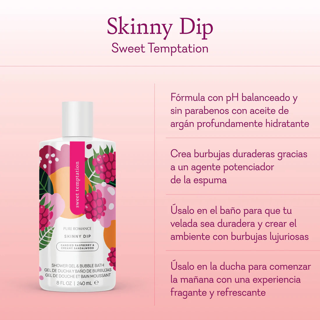 Skinny dip- Shower gel con Feromonas/ Sweet Temptation